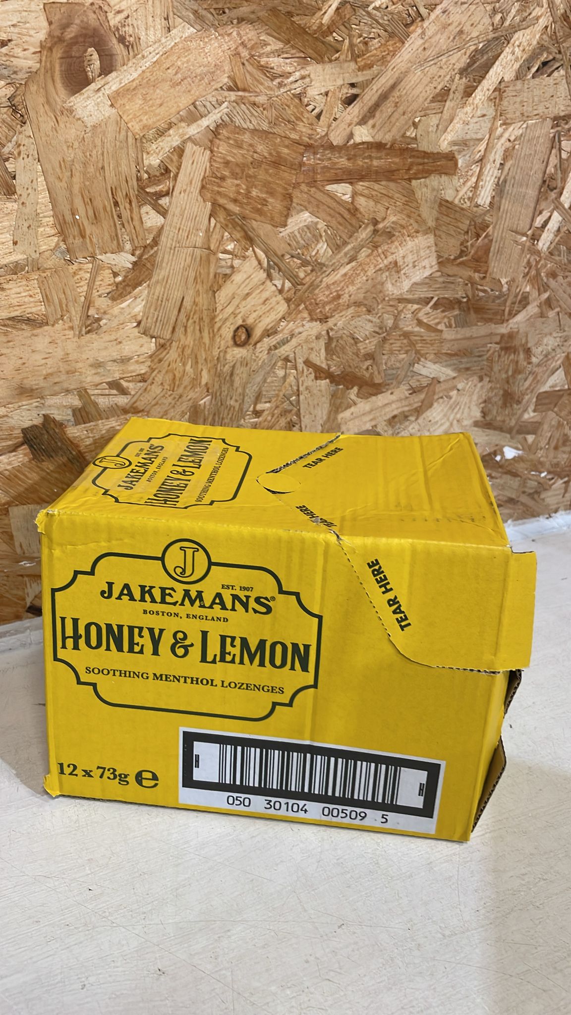 Jakemans Honey & Lemon 73g - Pack of 12 - Soothing Menthol Lozenges