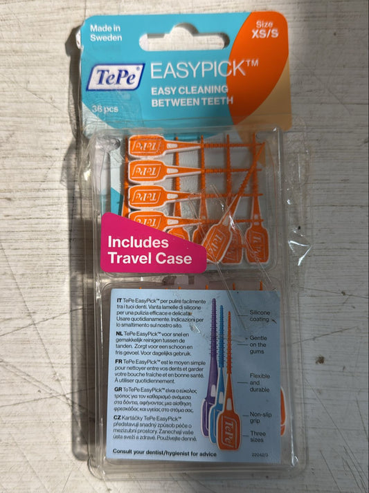 TePe EasyPick Toothpicks, Orange, ISO XS-S, 36pcs, Plaque Remover,