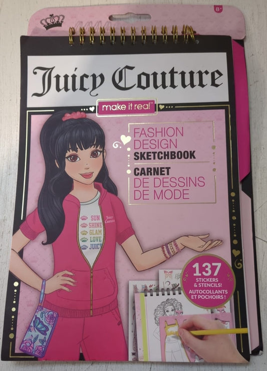 Make It Real Juicy Couture Fashion Design Sketchbook with Stencils and Stickers