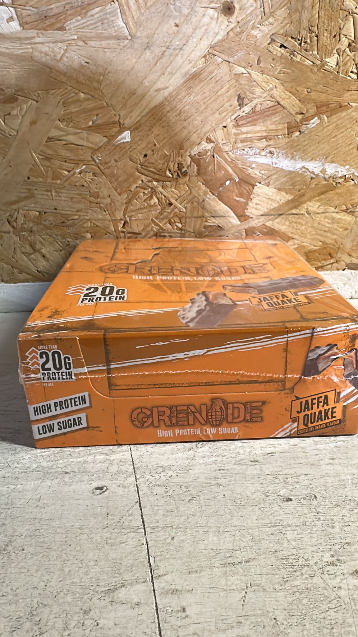 Grenade High Protein, Low Sugar Bar, Jaffa Quake, 12PACK