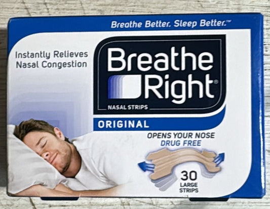 Breathe Right Nasal Strips Original Large 30s | Instantly Relieves Nasal Congestion