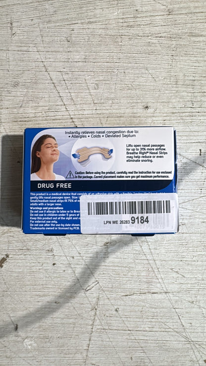 Breathe Right Nasal Strips Original Large 30s | Instantly Relieves Nasal Congestion