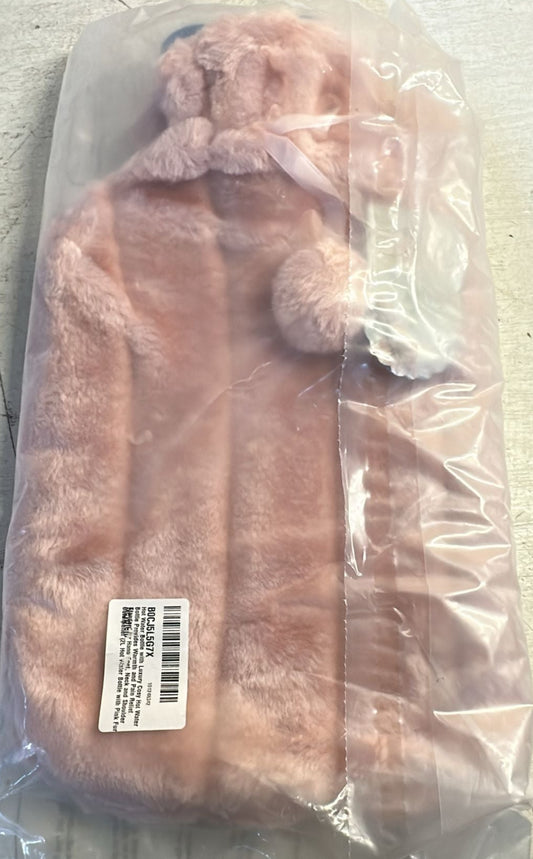 Hot Water Bottle with Luxury Cosy Hot Water Bottle (2L with Pink Fur Cover)