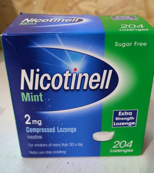 Nicotinell Nicotine Lozenge, Quit Smoking Aid, Sugar Free Mint, 2 mg, 204 Pieces